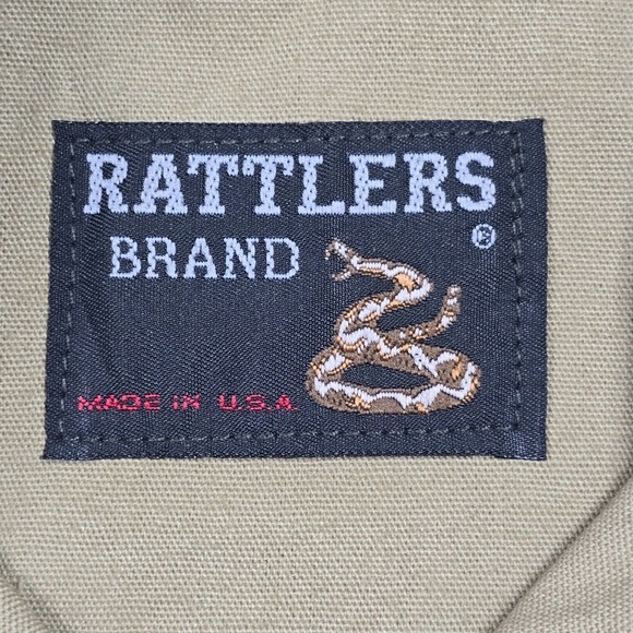 Vintage Rattlers Brand Shirt Mens Medium Khaki Button Up Long Sleeve Workwear - Picture 5 of 11